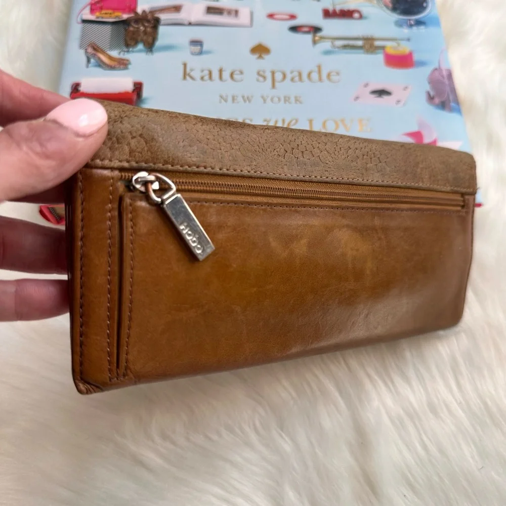 HOBO Brown Leather Clutch Wallet